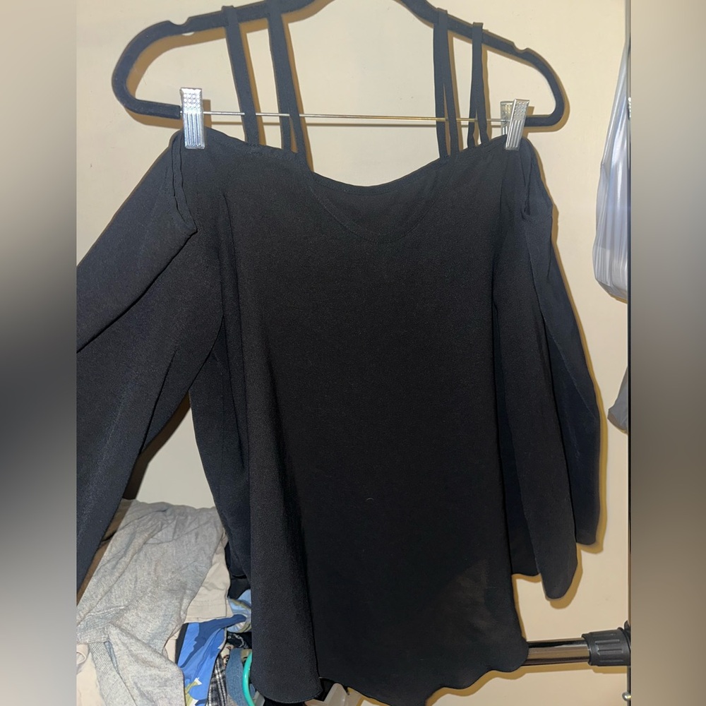 SHEIN Curve Elegant Black Blouse